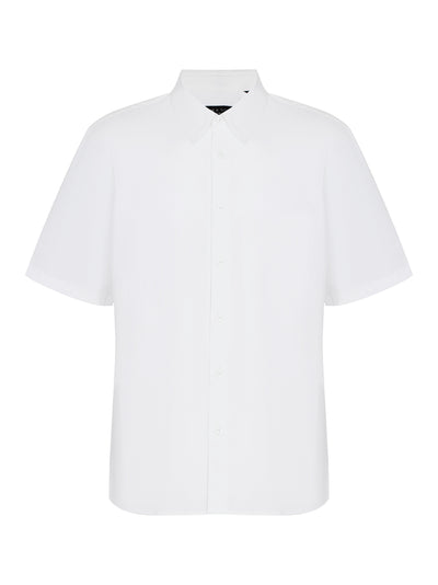 Dalton Cotton Poplin Blouson Shirt (White)