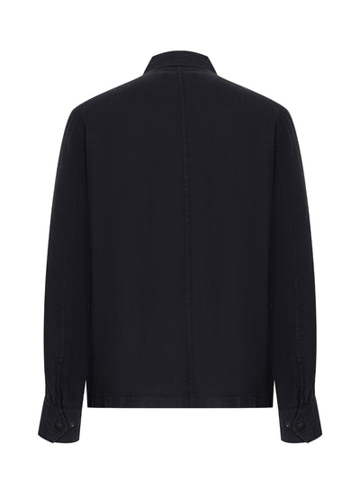Angus Linen Shirt Jacket (Black)