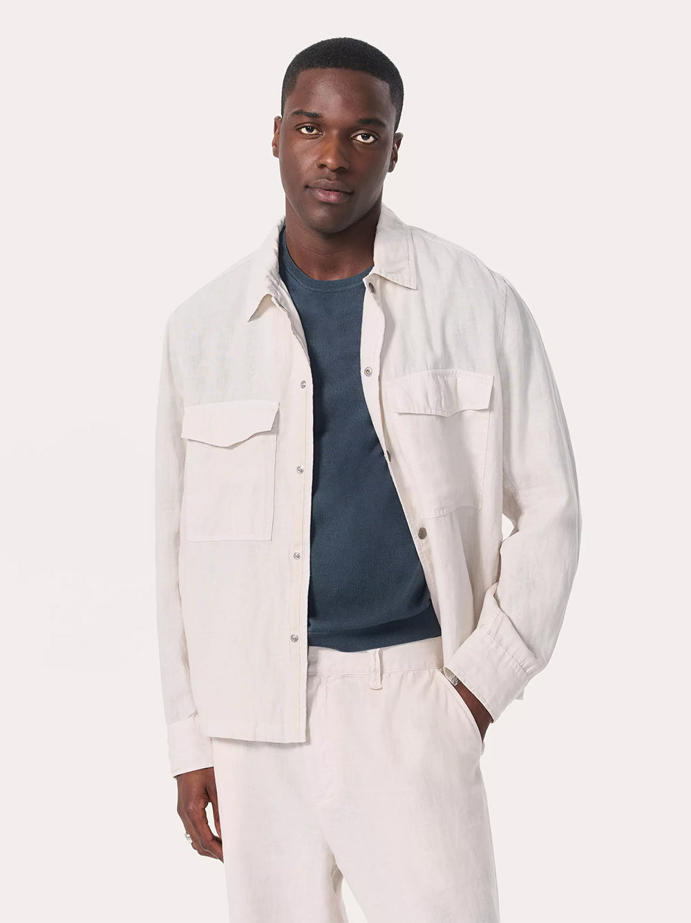 Angus Linen Shirt Jacket (Chime Grey)