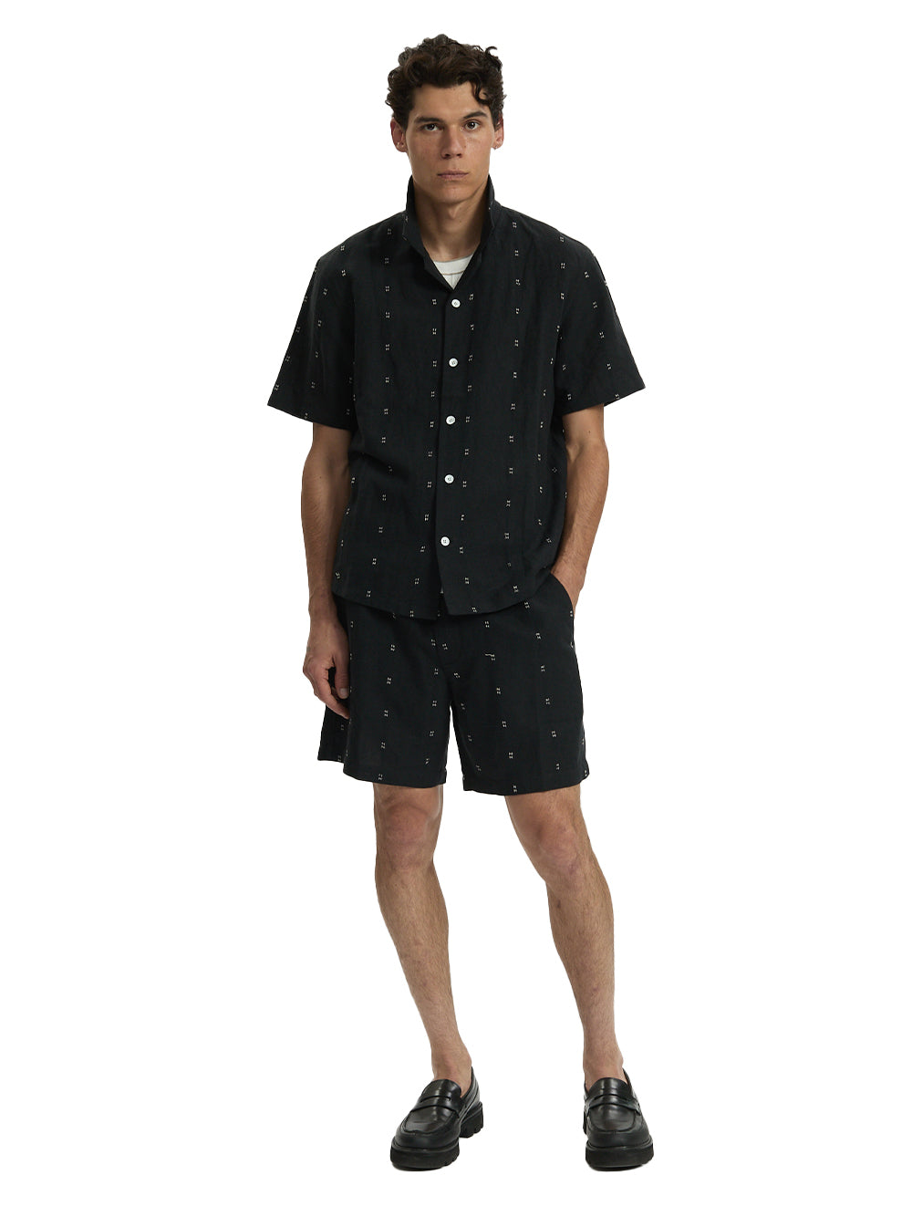 Marc Embroidered Short Black Remi Stripe