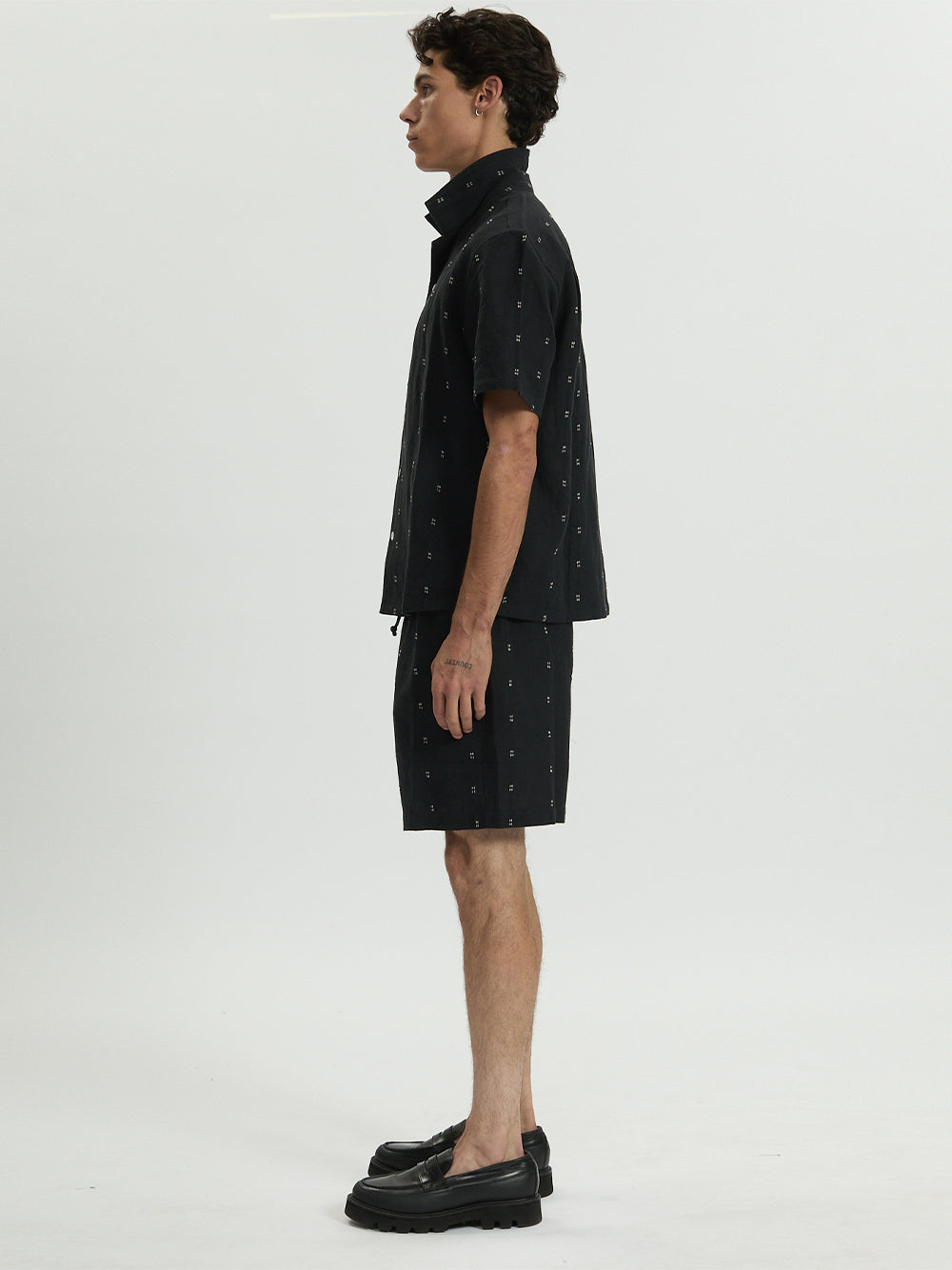 Marc Embroidered Short Black Remi Stripe