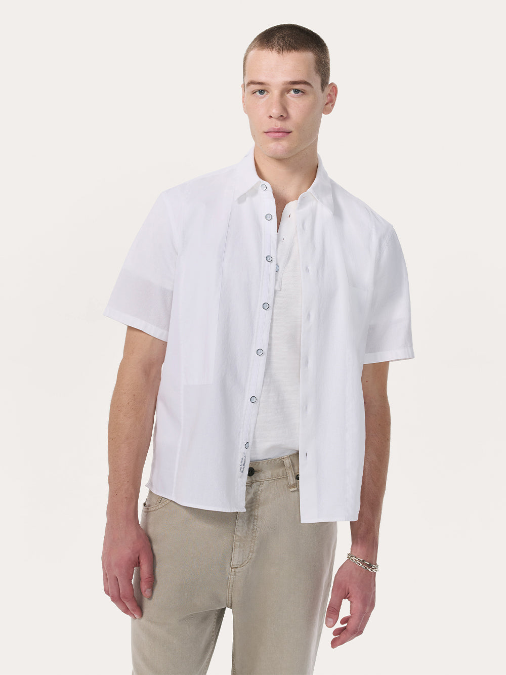 Dalton Patchwork Shirt (White)