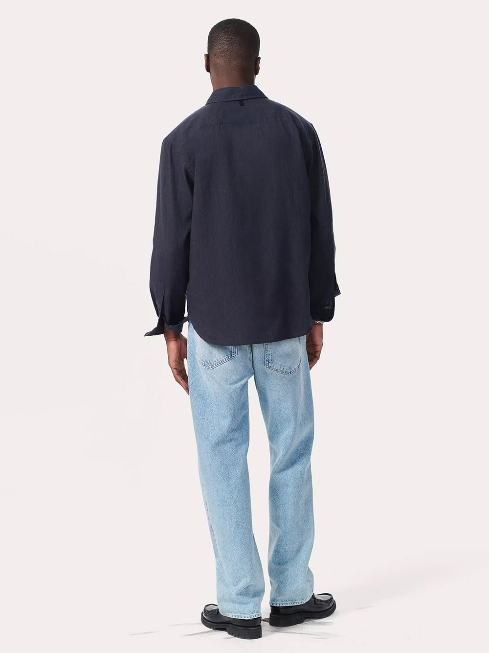 Finch Linen Long Sleeve Shirt (Black)
