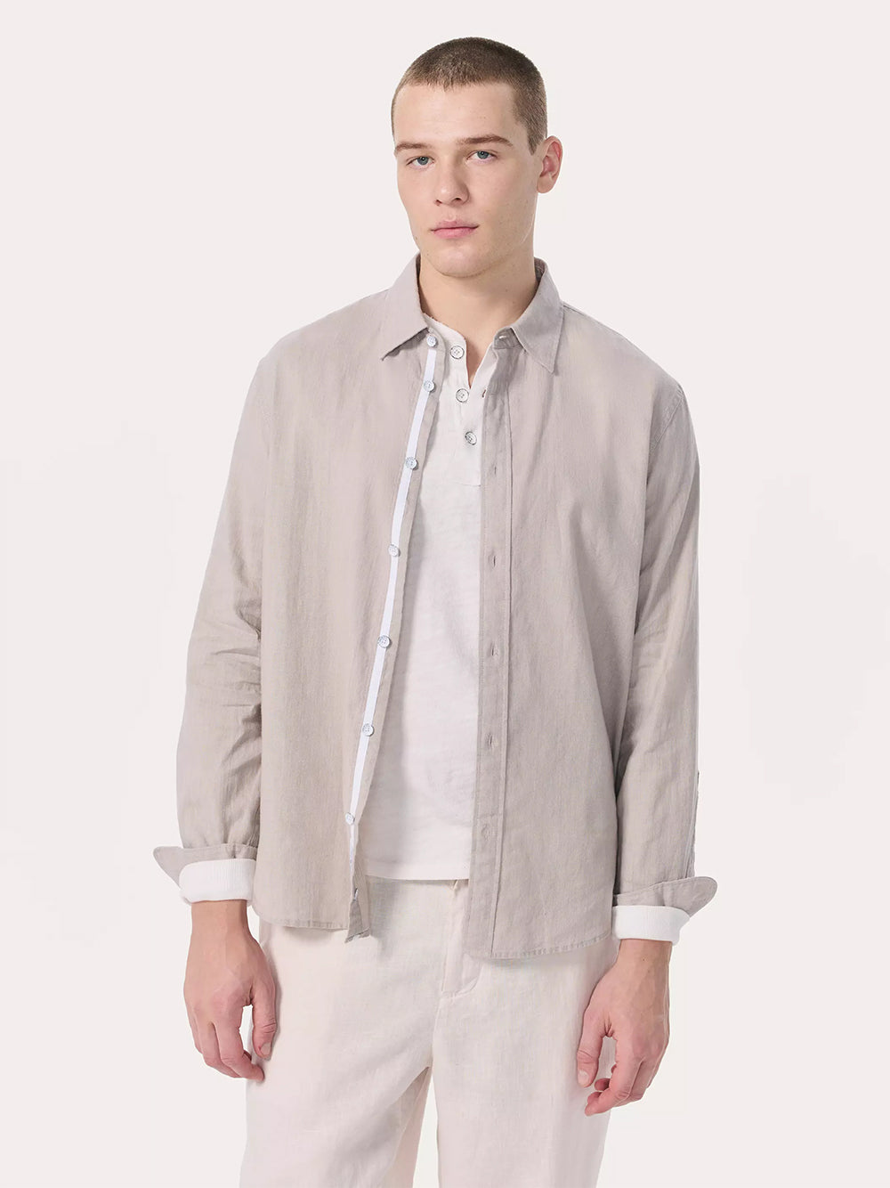 Finch Linen Long Sleeve Shirt (Chime Grey)