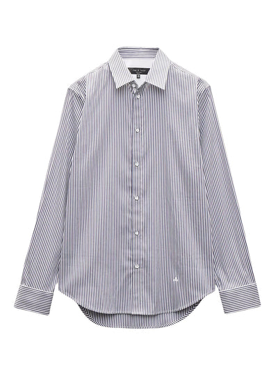 Patrick Poplin Shirt Blue Cat Stripe