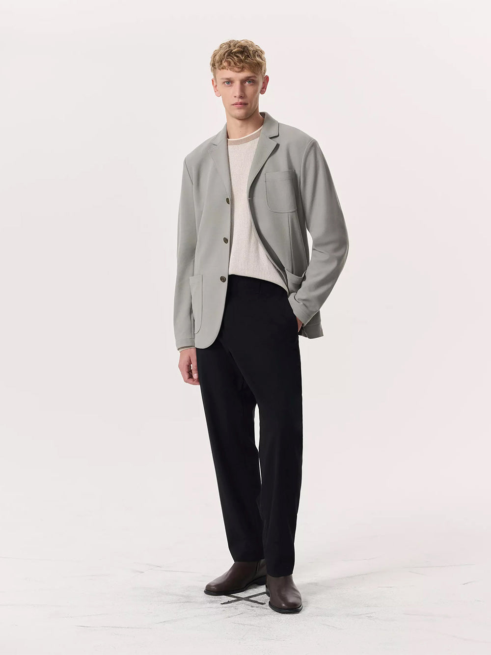 Achilles Knit Blazer (Elephant Gray)