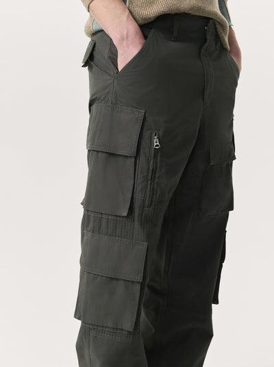 Union Relaxed Straight Cotton Cargo Pants (Dark Grey)