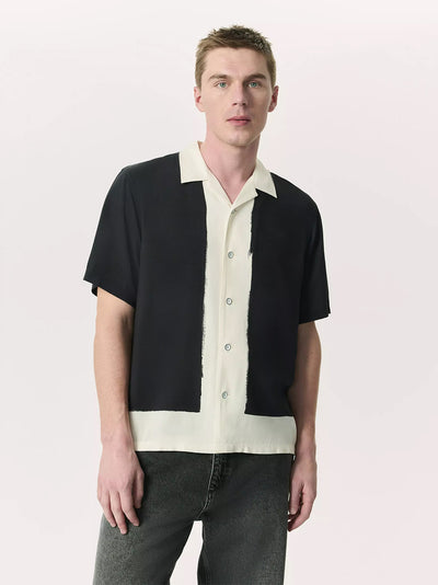 Printed Avery Vacation Shirt (Navy Anthony Print)