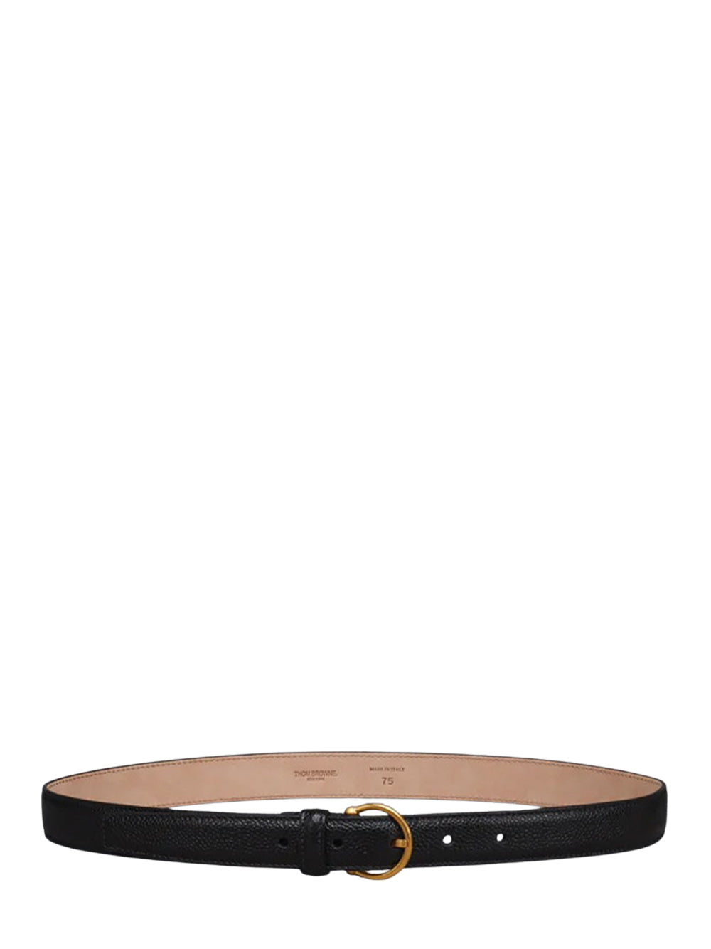 Pebble Grain Round Buckle Belt Black