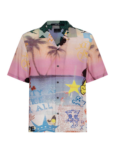 Vandals Resort Short Sleeve Shirt Multi Beige