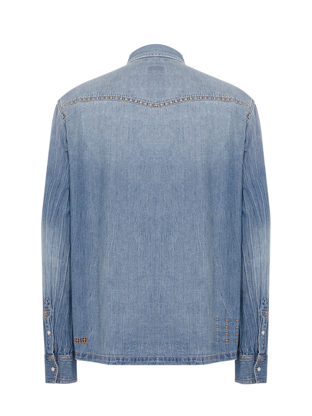 Whiplash Ls Shirt Texas Blue Studded Denim
