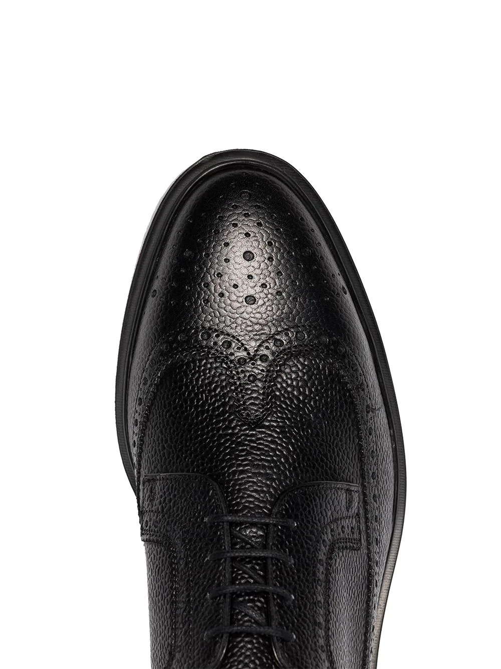 Pebble Grain Leather Cap Toe Derby (Black)