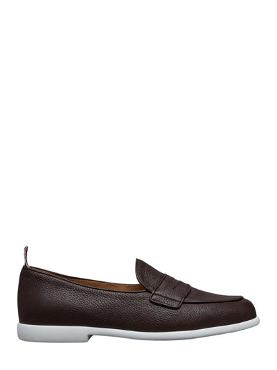 Deerskin Leather Varsity Penny Loafer Brown