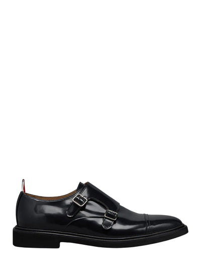 Soft Spazzolato Oxford Double Monkstrap Shoe Black