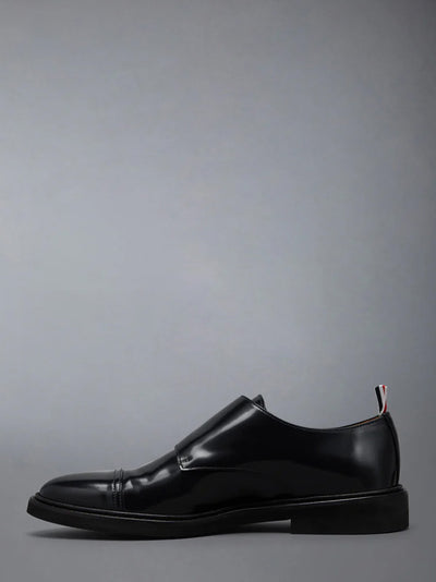 Soft Spazzolato Oxford Double Monkstrap Shoe Black