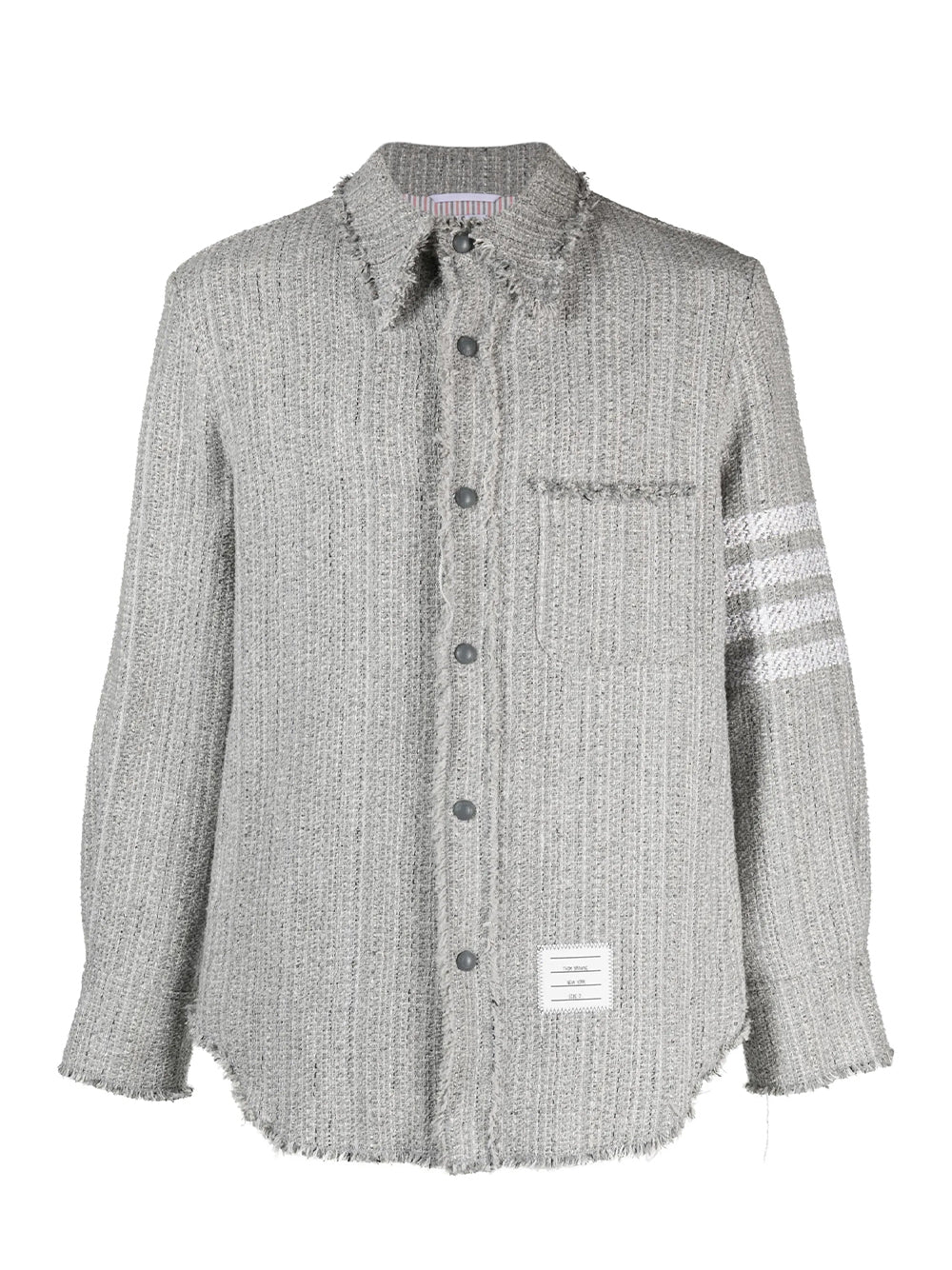 Tweed Fray 4 Bar Shirt Jacket (Medium Grey)