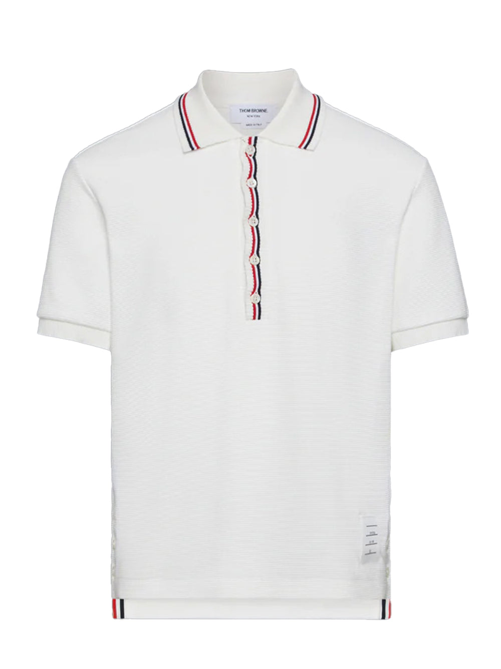 Cotton Waffle Rib Cuff Polo (Natural White)