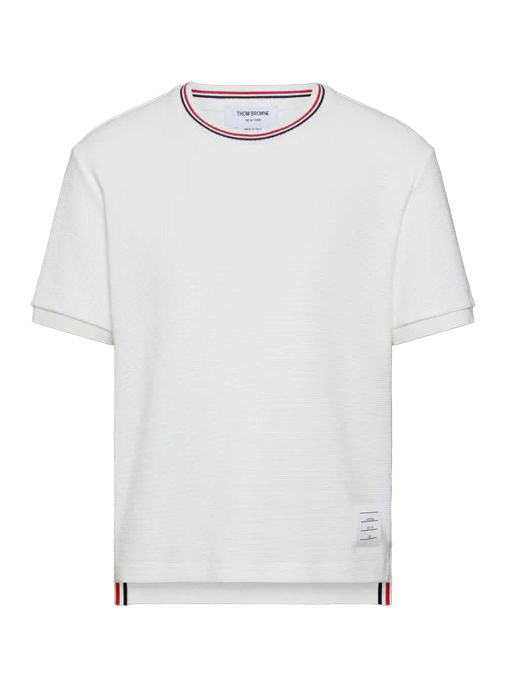 Cotton Waffle Rib Cuff Tee Natural White