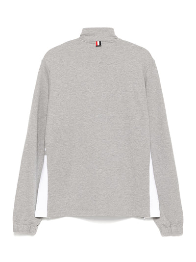 Funnel Neck Half Zip Pullover (Light Grey)