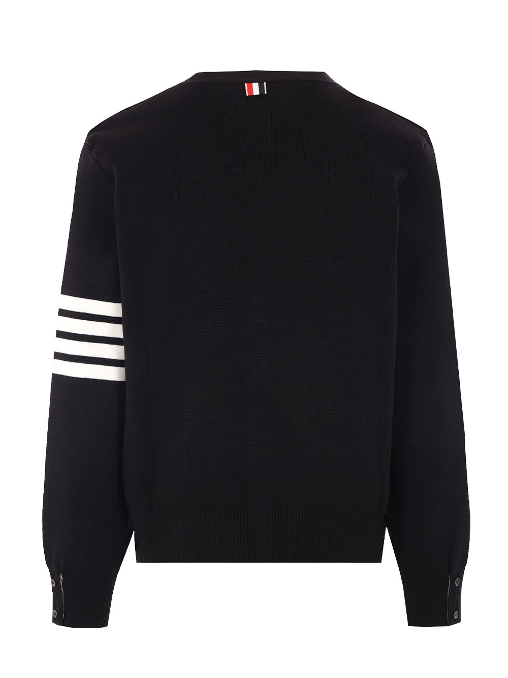 Cotton Crepe V-Neck Cardigan (Black)