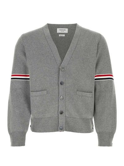 Cotton Milano V-Neck Cardigan (Light Grey)