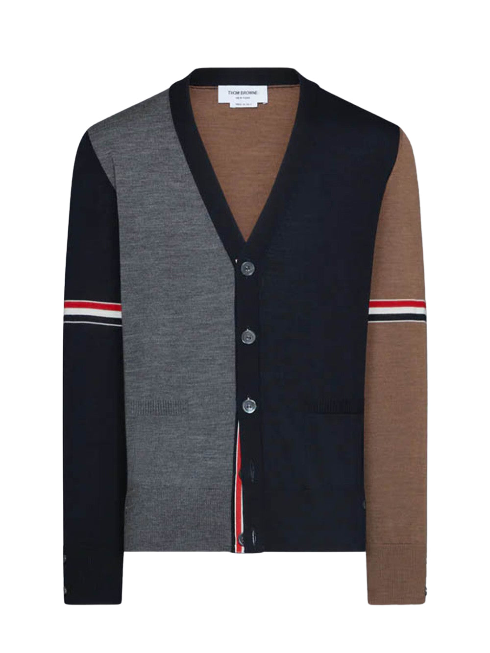 Funmix Loopback 4-Bar Cardigan (Navy/Grey/Brown)