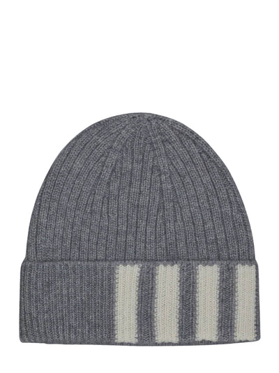 Cashmere Rib 4-Bar Hat (Light Grey)