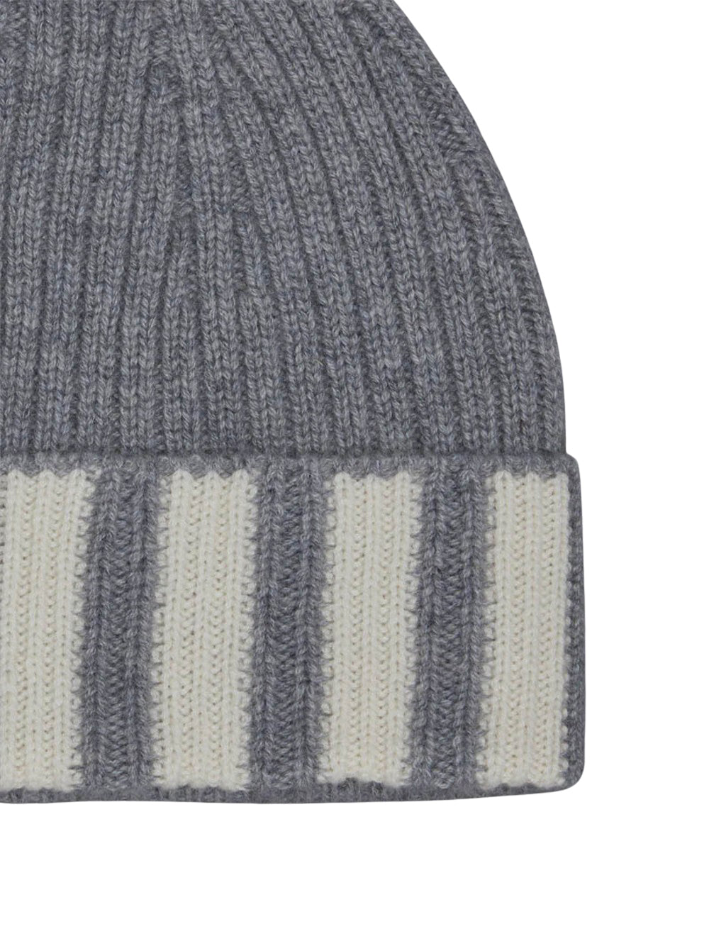 Cashmere Rib 4-Bar Hat (Light Grey)