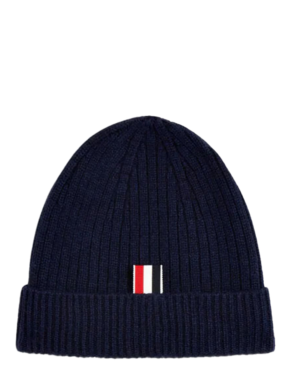 Cashmere 4-Bar Cuff Beanie Navy