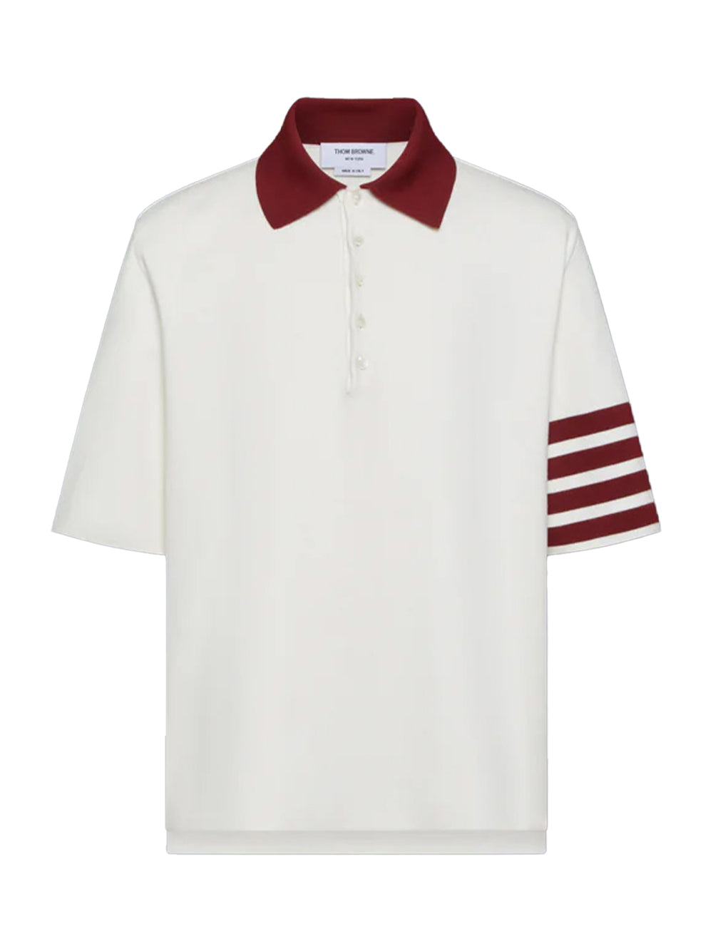 Milano Stitch 4-Bar Rugby Fit Polo White