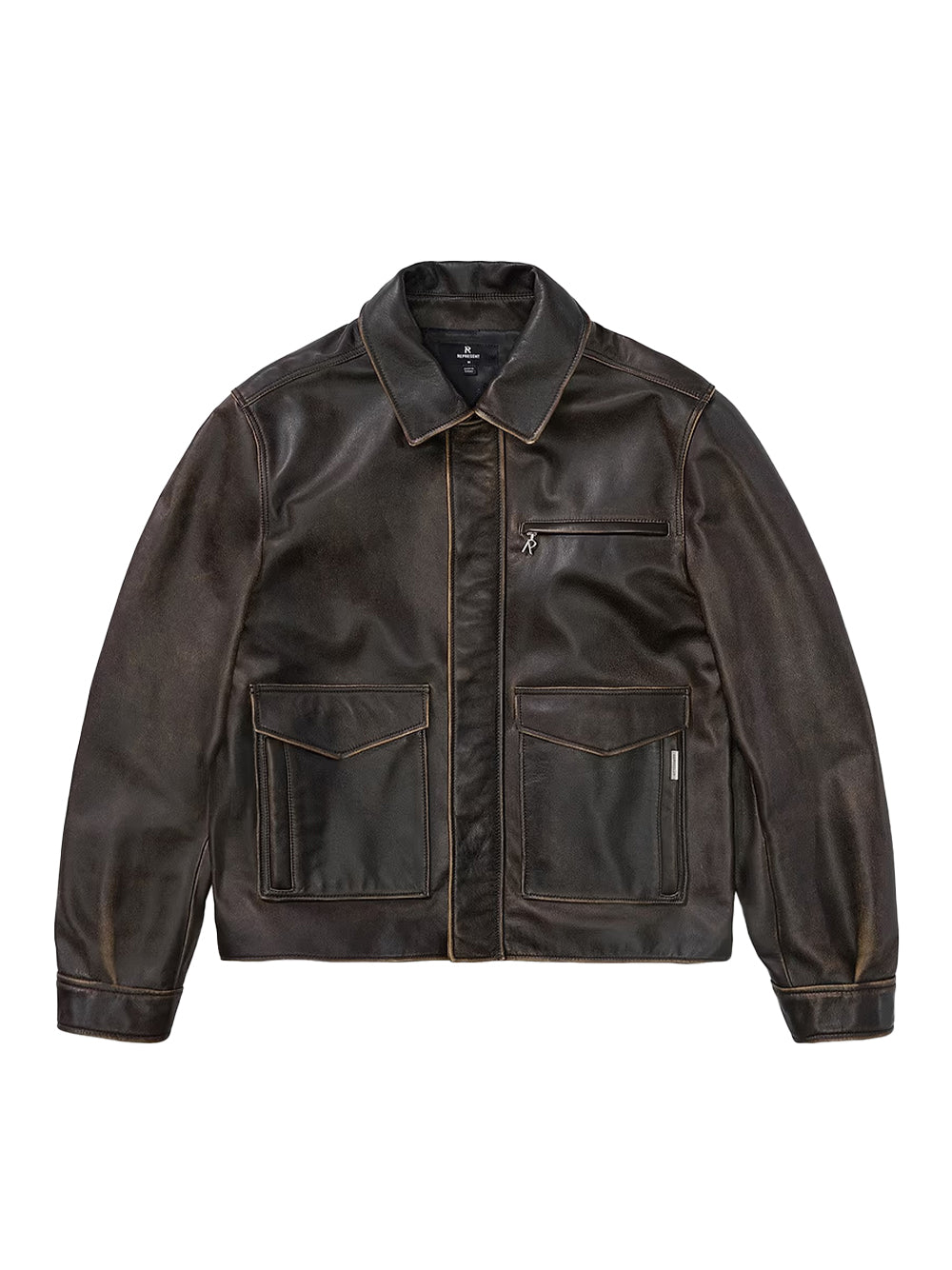 Sunfade Leather Jacket Nero