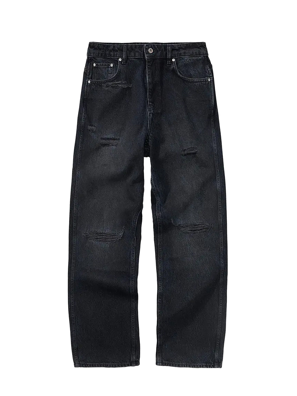 R3 Distressed Baggy Denim Petrol