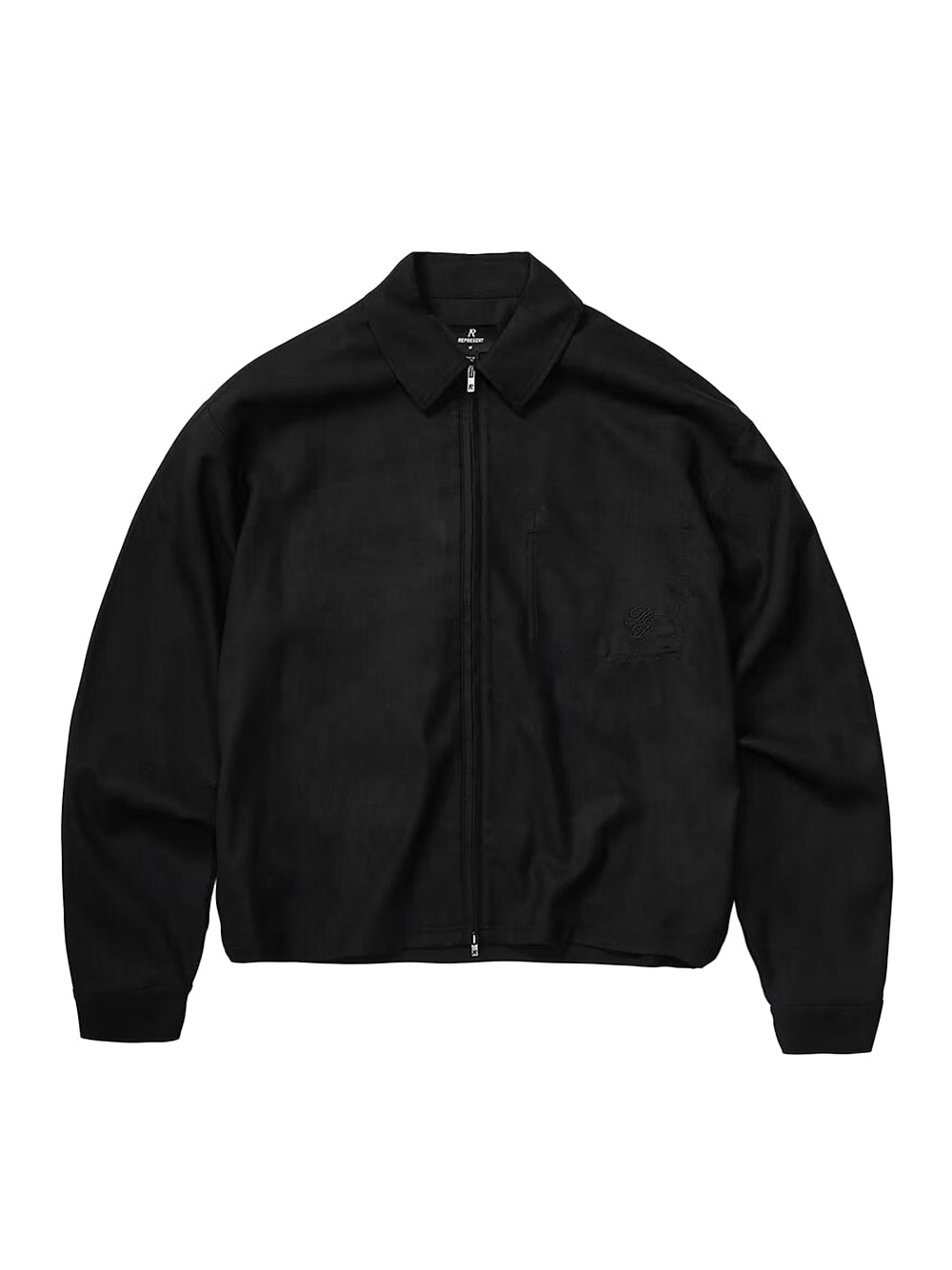 Zip Up Wool Shirt Jet Black
