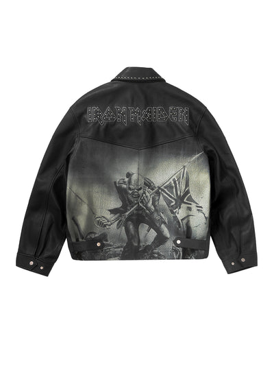 Iron Maiden Trooper Leather Jacket (Jet Black)