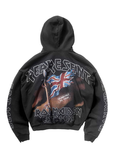Iron Maiden Steed Hoodie (Stained Black)