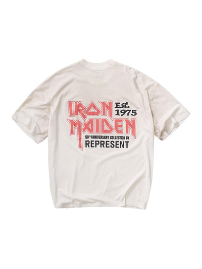 Iron Maiden Anniversary T-Shirt (Washed Ecru)