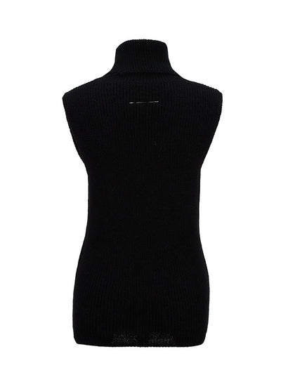 MM6DistressedSleevelessJumperBlack2