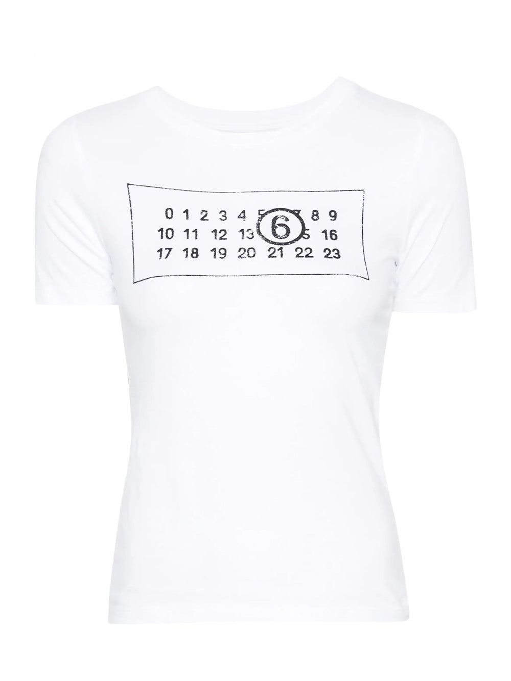 Cotton Jersey Numeric T-Shirt (White)