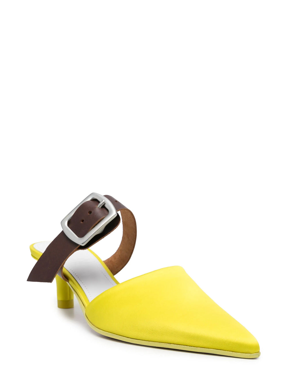 Repurposed Belt Leather Mules (Green Sheen)
