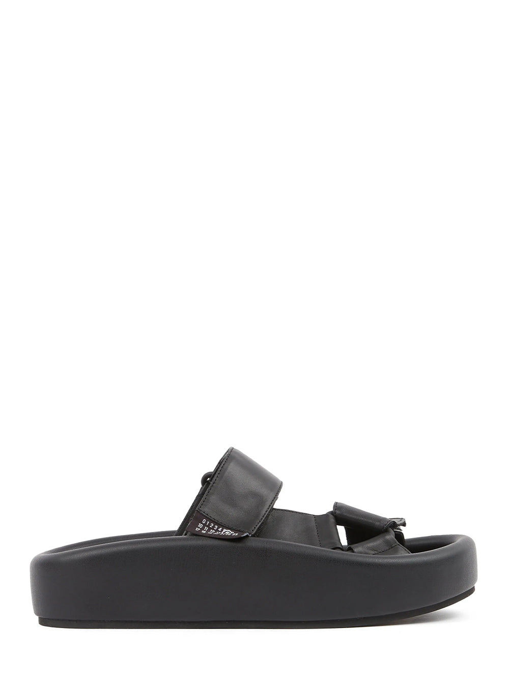 Webbing Leather Sandals (Black)