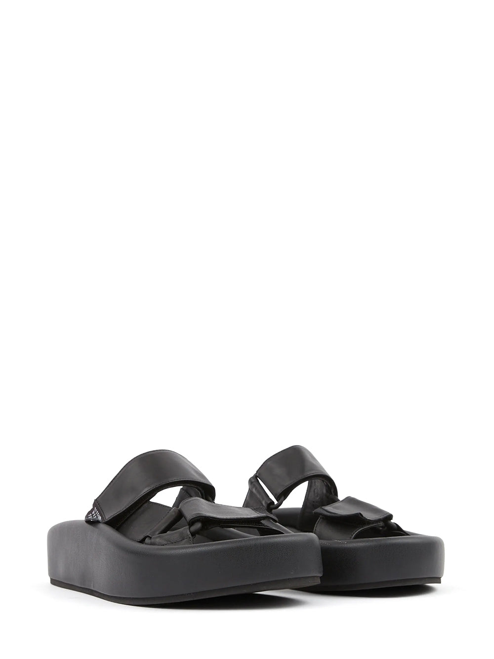 Webbing Leather Sandals (Black)