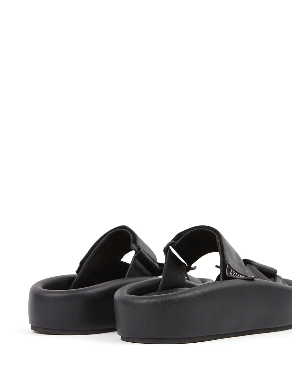 Webbing Leather Sandals (Black)