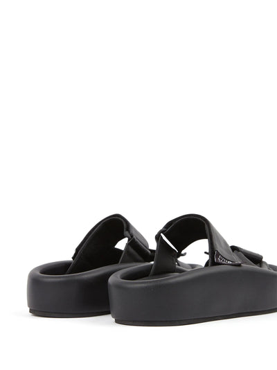 Webbing Leather Sandals (Black)