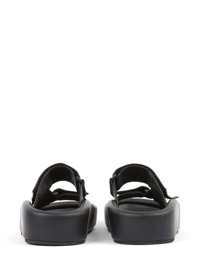 Webbing Leather Sandals (Black)