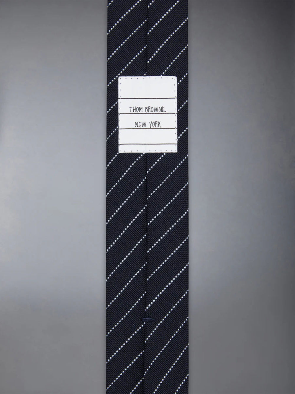 Pinstripe High Twist Wool Classic Tie Navy