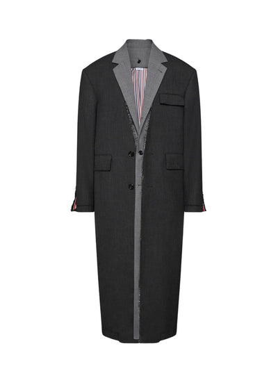 Deconstructed Fresco Overcoat Dark Grey