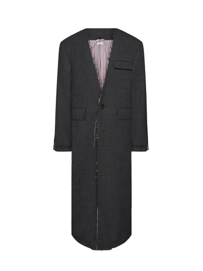 Deconstructed Fresco Overcoat Dark Grey