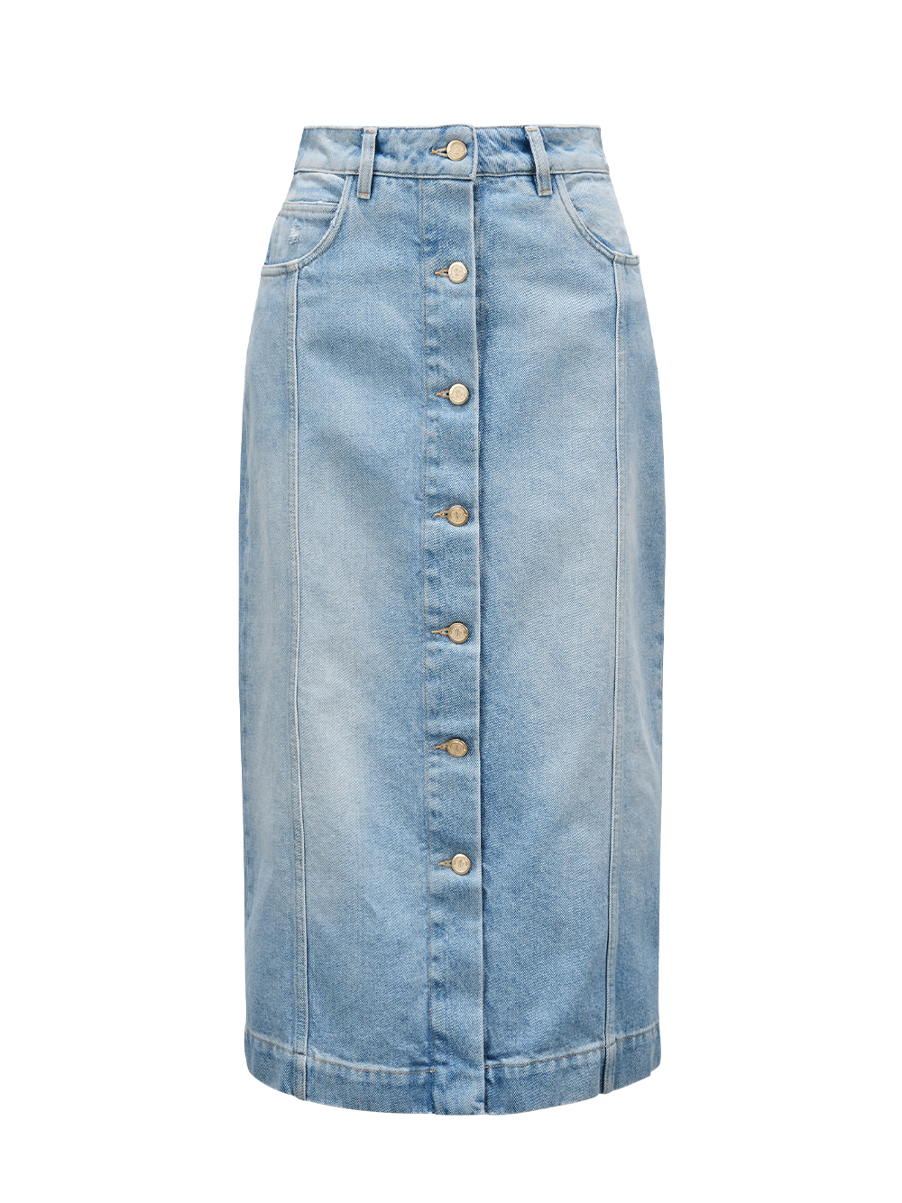 Denim Midi Skirts (Denim Blue)