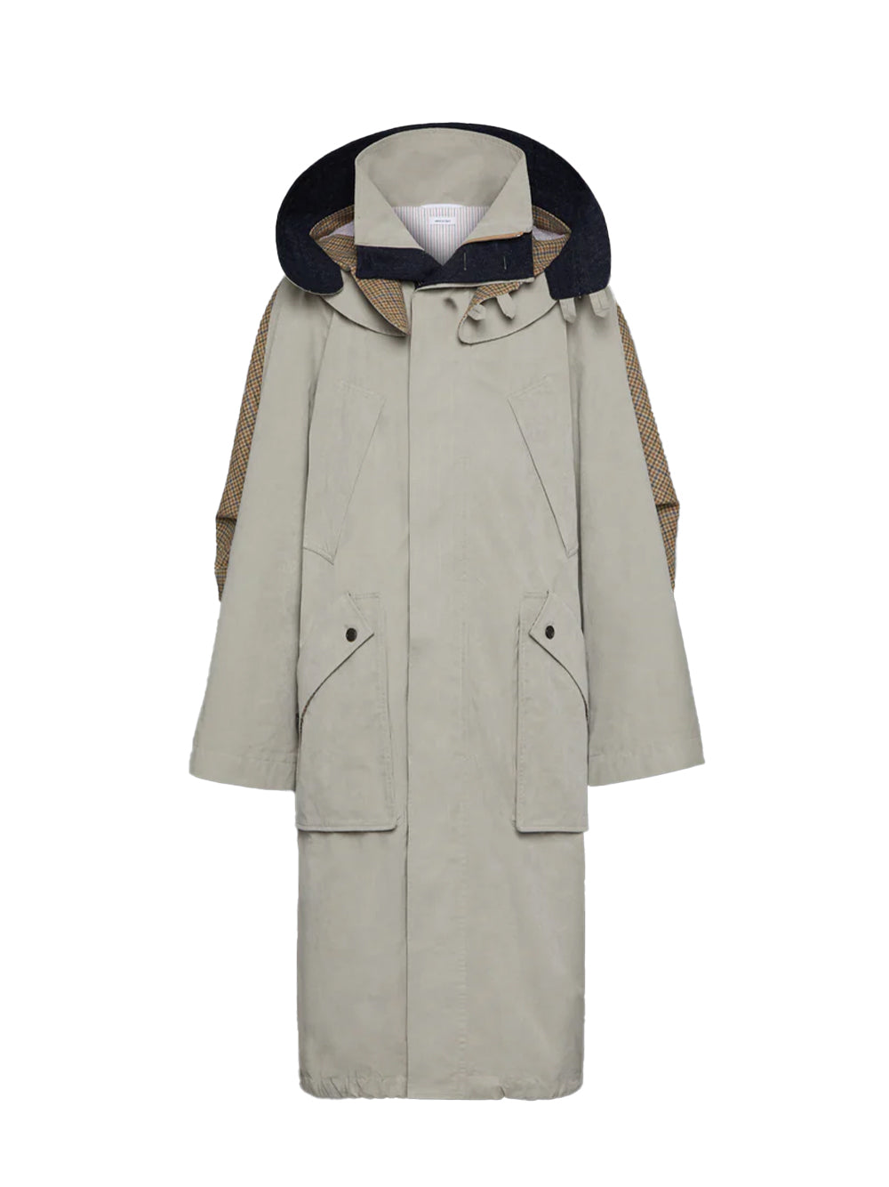 Waxed Tech Hooded Parka Khaki