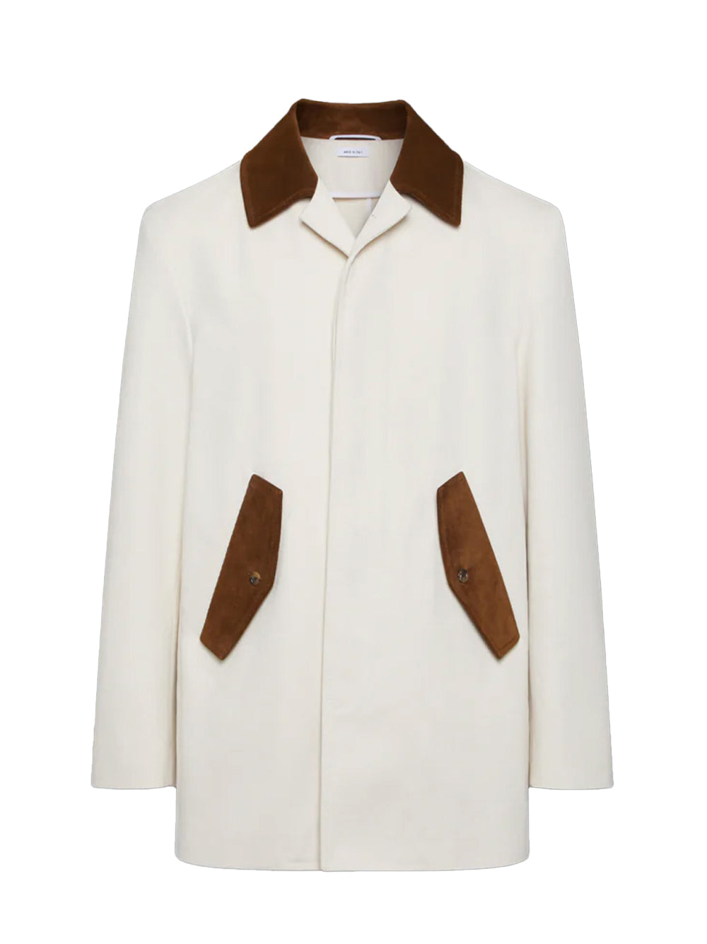 Mens Wovens Overcoat White